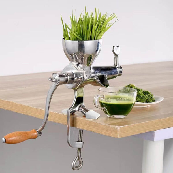 Manual Wheatgrass Juicer, Stainless Steel Hand Crank Wheatgrass Juicer, Hand Fruit& Vegetables Squeezer
