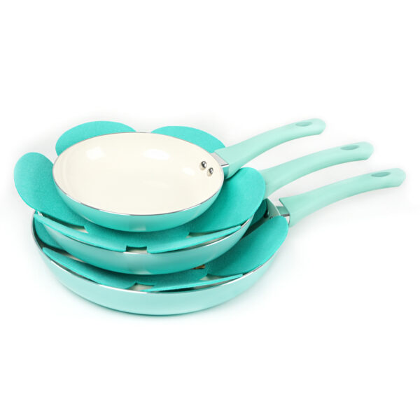 Frying Pan Set Pressed Aluminum Ceramic Non-stick Coating with BAKELITE Handles, PFAS-Free 8”, 10” & 12”, 5 Piece