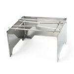 Folding Outdoor Stainless Steel Stove with Grill and Carrying Bag, 8.7"D x 8"W x 4.7"H, Portable Wood Burning Grill