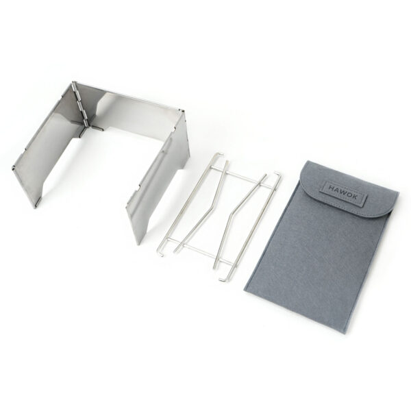 Folding Outdoor Stainless Steel Stove with Grill and Carrying Bag, 8.7"D x 8"W x 4.7"H, Portable Wood Burning Grill - 图片 3