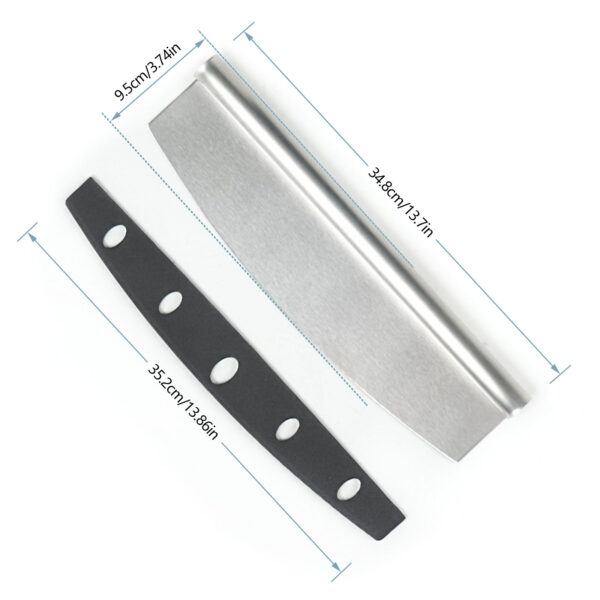14" Pizza Cutter Rocker Blade ，Sharp Stainless Steel Rocker Knife with Cover, Pizza Slicer Knife, Dishwasher Safe, Outdoor Pizza Oven Accessories - 图片 2