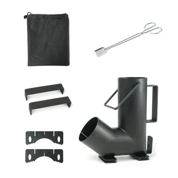 Wood Burning Rocket Stove, Camping Rocket Stove with Fire Tongs & Storage Bag, Ideal for Outdoor Camping, Picnic, BBQ, Hunting, Fishing - 图片 4