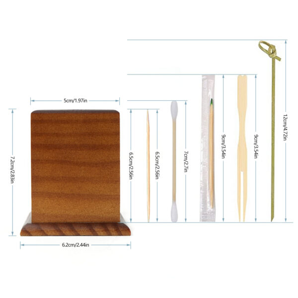 Wood Toothpick Holder, Square Toothpick container, for Home, Kitchen, Restaurant - 图片 3