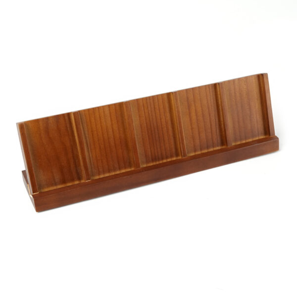 Wood Business Card Holder, Business Card Display Stand for Exhibition, Home and Office, 5 Pockets