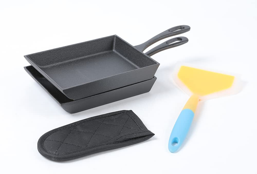 apanese Omelette Pan Cast Iron Rectangle Egg Pan tomagoyaki pan rolled eggs pre-seasoned