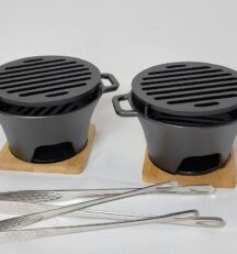 Cast Iron Smores grill Mini Hibachi Grill Mini Portable Hibachi Stove set of 2