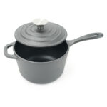 1 qt Cast Iron Mini Saucepan, 5.5 inch with Lid, Pre-seasoned
