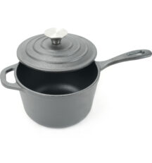 1 qt Cast Iron Mini Saucepan, 5.5 inch with Lid, Pre-seasoned
